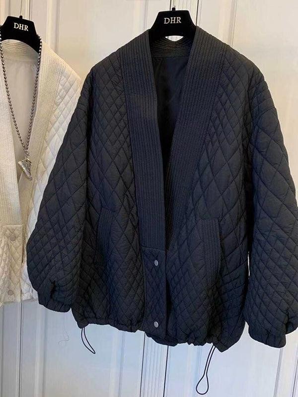 lovevop Classic Retro Diamond Padded Jacket