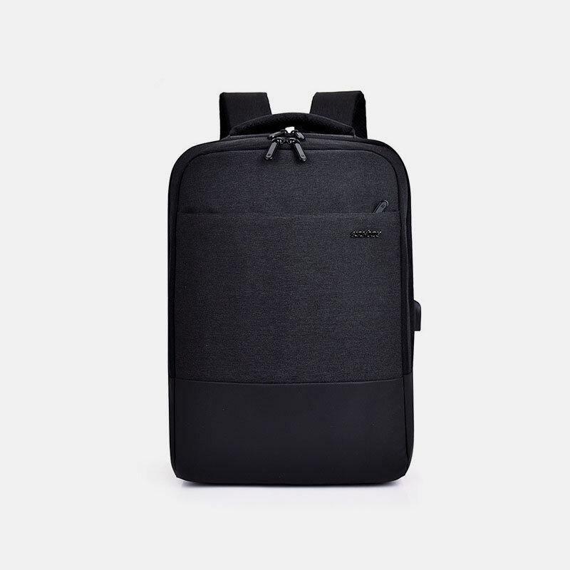 lovevop Men Nylon USB Charging Casual Large Capacity 15.6 Inch Laptop Bag Travel Backpack