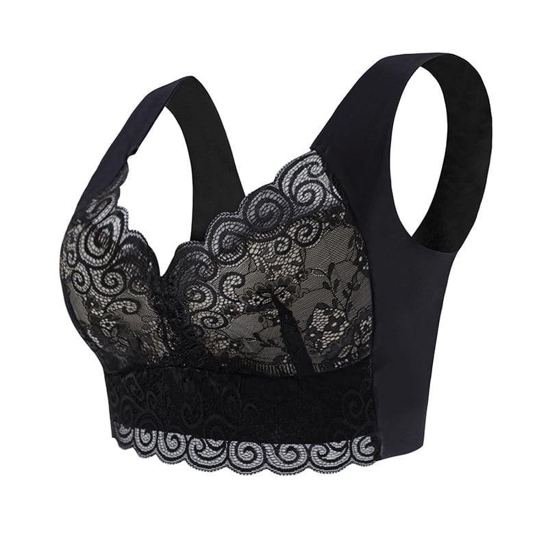 Gather Beautiful Back Lace Bra Without Steel Ring