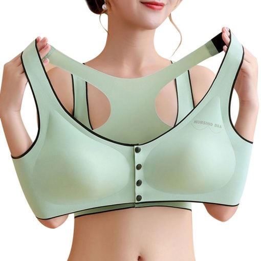 2022 New Arrival Plus Size Ice Silk Front Button Sleeping Yoga Bra