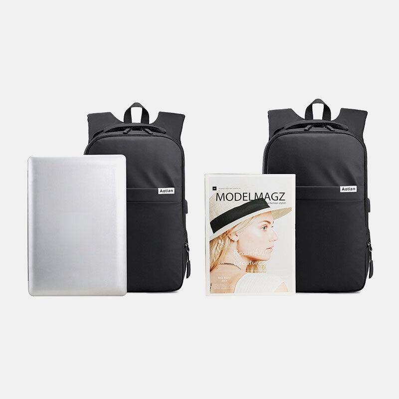 lovevop Men USB Charging Outdoor Nylon Travel Waterproof Large Capacity 13 Inch Laptop Bag Travel Bag Backpack