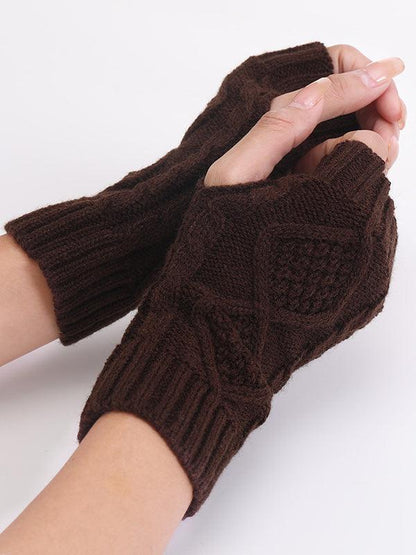 lovevop Simple 9 Colors Jacquard Knitting Gloves