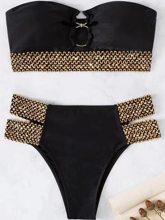 Fashion Sexy Ring Push Up Swimsuit