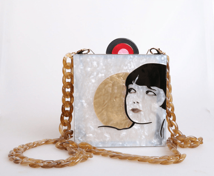 lovevop Acrylic Hand-stitched Then Girl Antique Small Square Bag Messenger Bag Vintage Bag Evening Bag