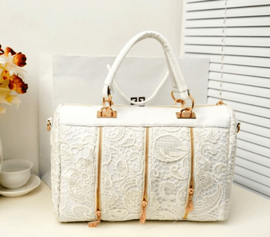lovevop New Korean version of the thickening Princess lace bag lady temperament bag fashion three zipper hand shoulder wave tide handbag