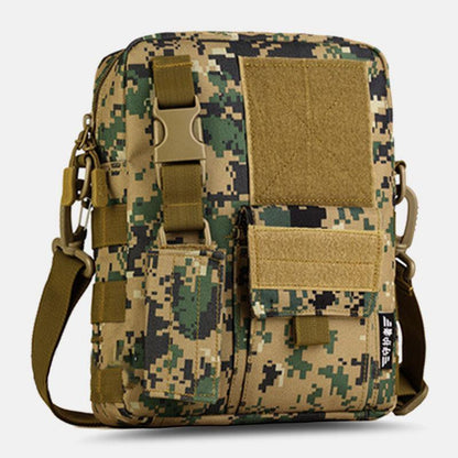 lovevop Men Camo Pattern Multifunction Large Capacity Outdoor Travel Tactical Bag Crossbody Bag Shoulder Bag Square Bag