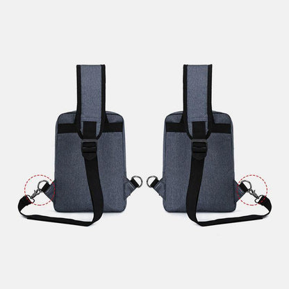 lovevop Men Large Capacity USB Chargeable Hole Headphone Hole Waterproof Chest Bags Shoulder Bag Crossbody Bags