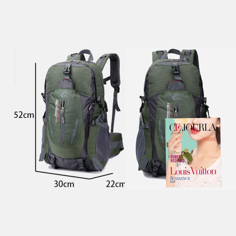 lovevop Men Large Capacity 40L Multi-pockets Anti-scratch Load-bearing Mountaineering Multifunctional Buckle Outdoors Backpack
