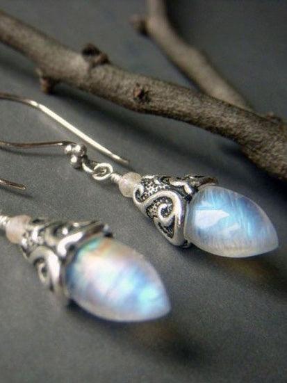 lovevop Colored Sapphire Blue Moonlight Earrings