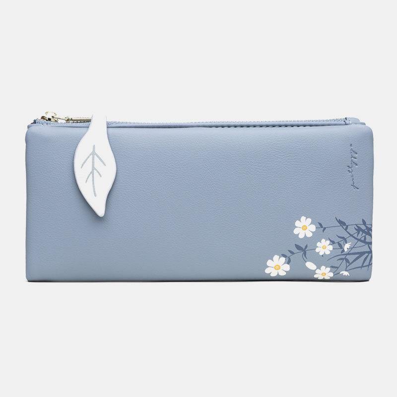 lovevop Women 13 Card Slots Bifold Flower Printed Long Wallet Clutches Bag