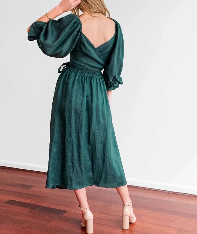 🔥🔥French Ruffled Lantern Sleeves Multi-wear Dress