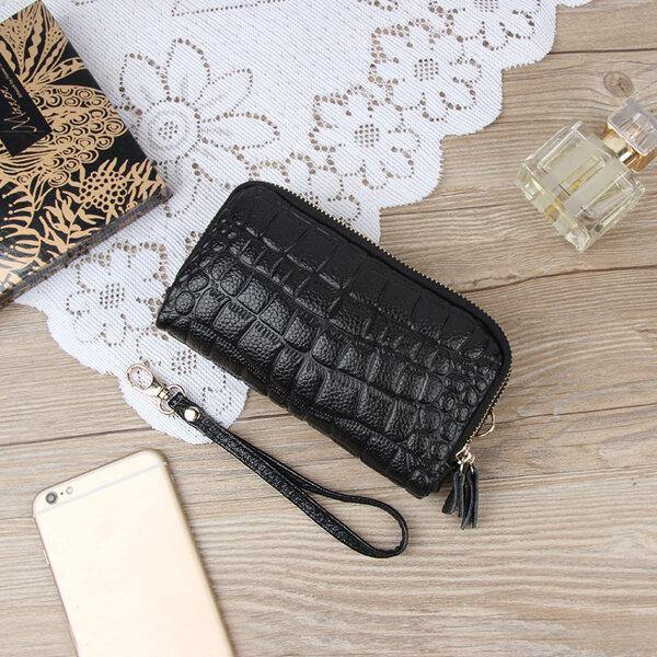 lovevop Women Stone Pattern Clutches Bags Double Zipper Long Wallet Card Holder 5.5'' Phone Purse