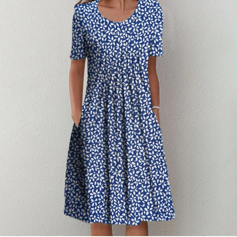 🎁Summer Hot Sale🎁  Round neck printed dress ✨Free shipping✨