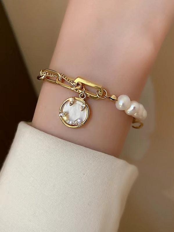 lovevop Simple Shell Pearl Bracelet