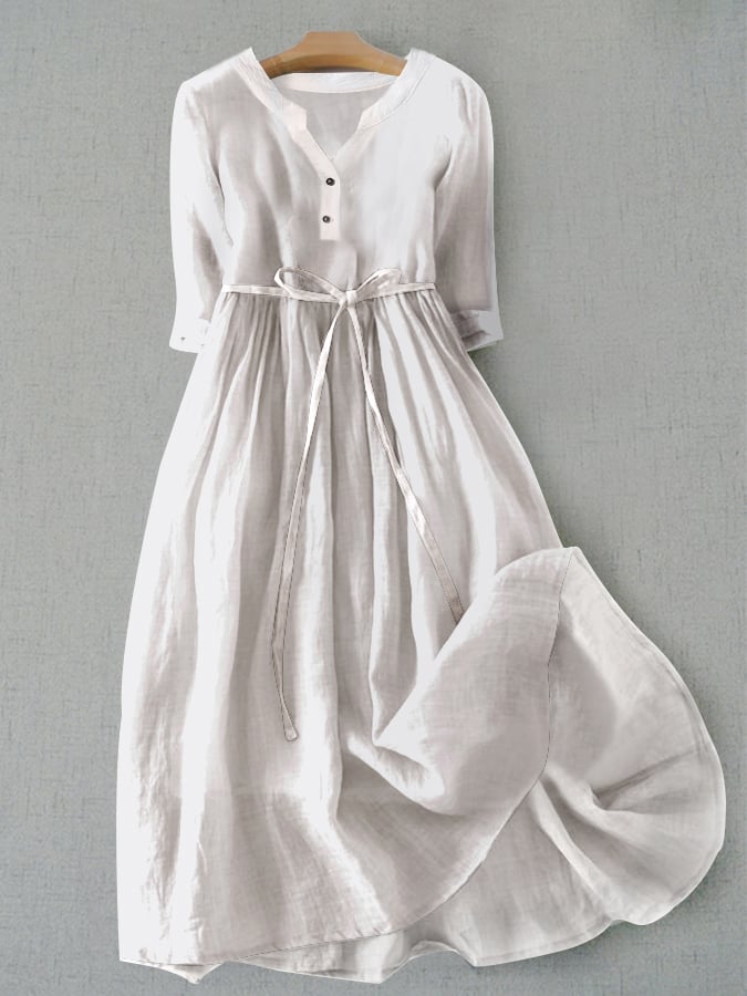 Lovevop Literary Simple Cotton Dress