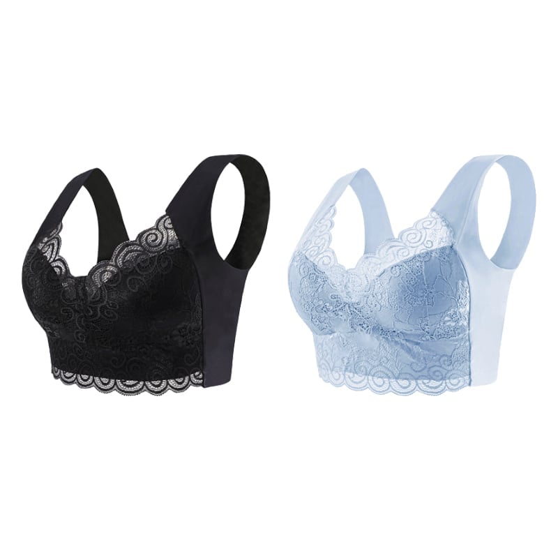 Gather Beautiful Back Lace Bra Without Steel Ring