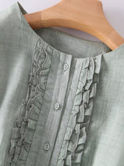 Lovevop Casual Art Cotton Linen Dress