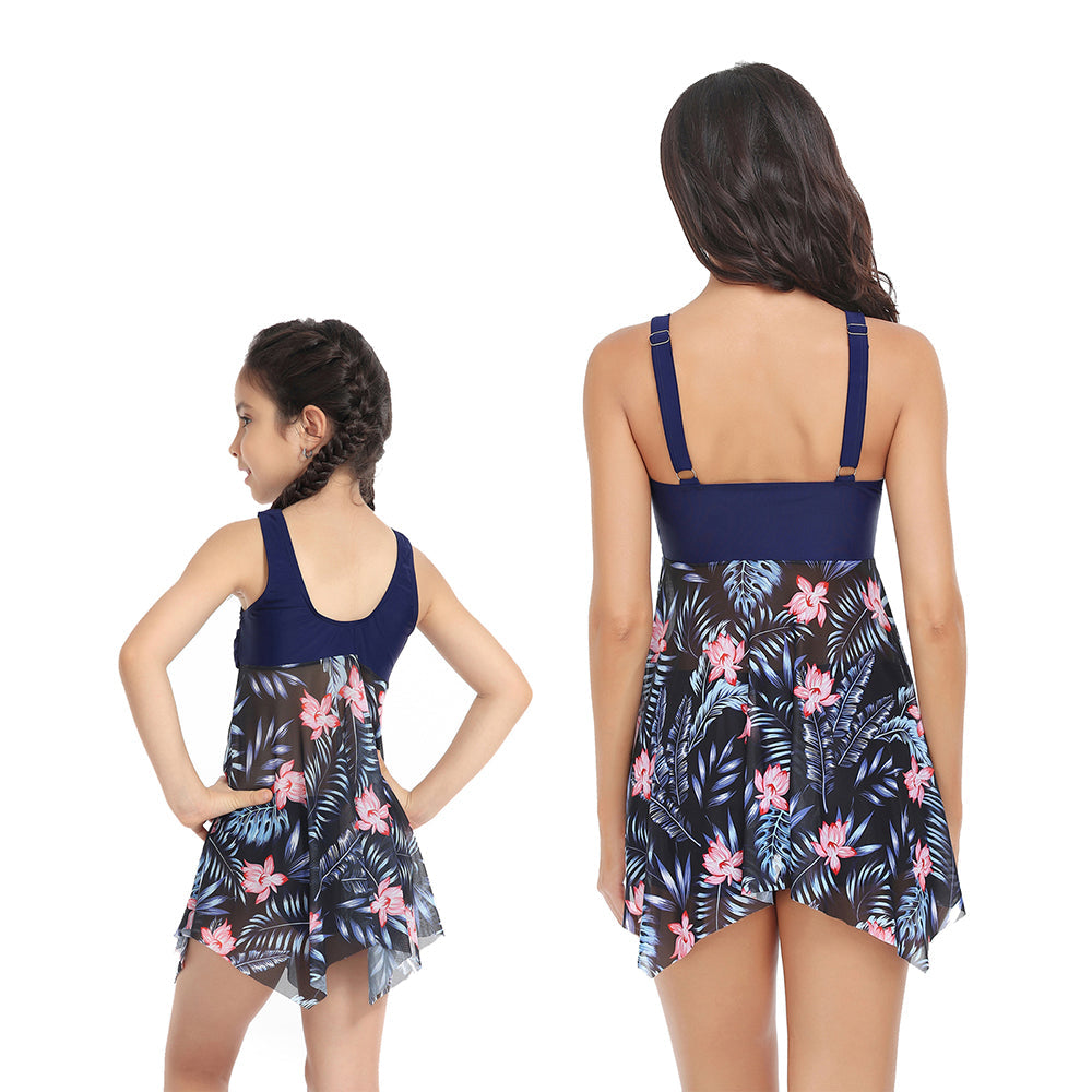 「🌼Summer Flash Sale - 50% Off」Ruffle Floral Print One-Piece Mommy and Me Swimsuit