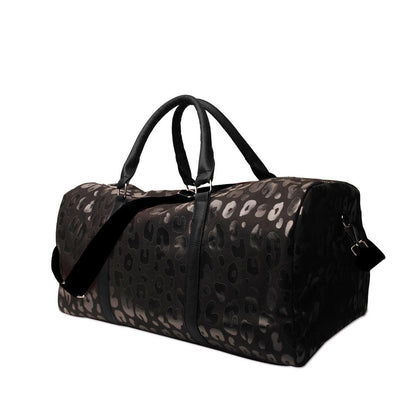 lovevop Bright Leopard Print Travel Bag European And American PU Handle Shoulder Strap Luggage Bag Portable