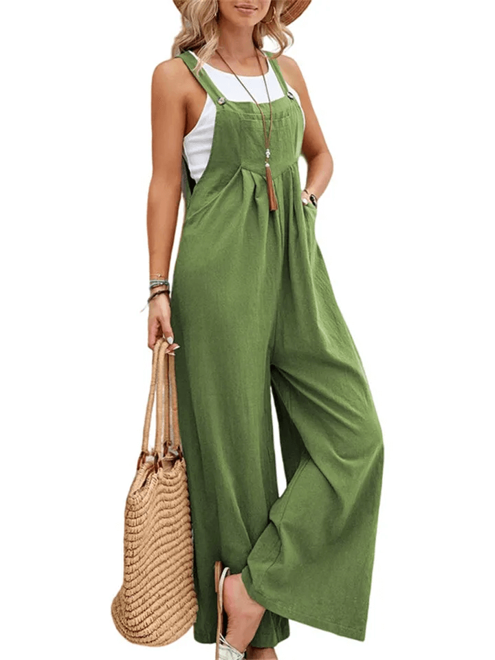 Wide Leg Overalls Straps Jumpsuit