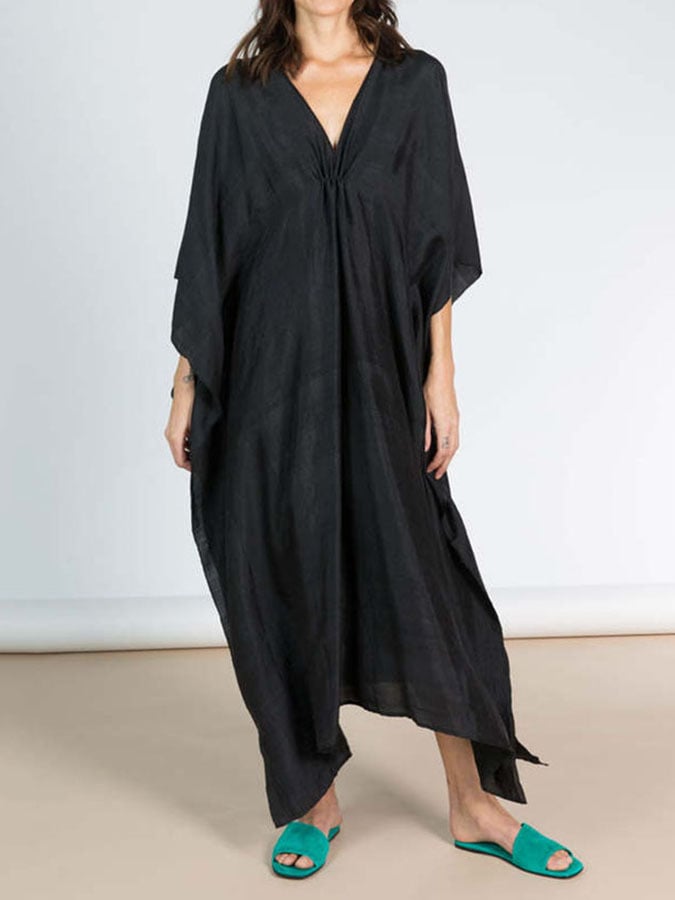 V-neck Vacation Loose Sun Protection Cover-up