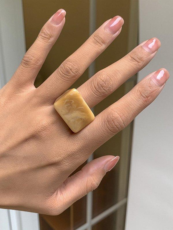 lovevop Original Stylish Resin 8 Colors Geometric Ring