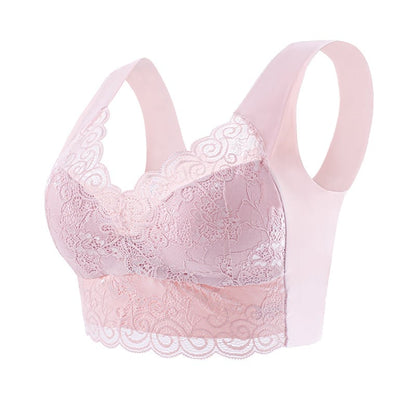 Gather Beautiful Back Lace Bra Without Steel Ring