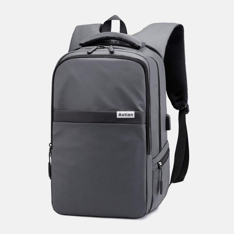 lovevop Men USB Charging Outdoor Nylon Travel Waterproof Large Capacity 13 Inch Laptop Bag Travel Bag Backpack