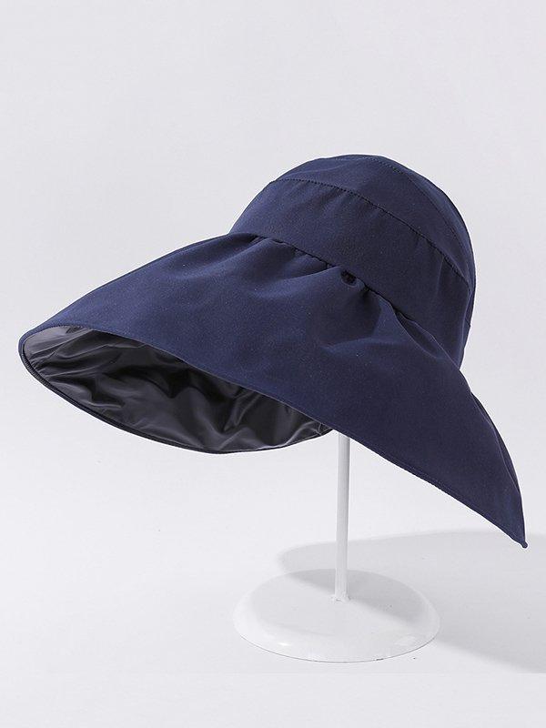 lovevop Casual Solid Color Hole Sun-Protection Hat