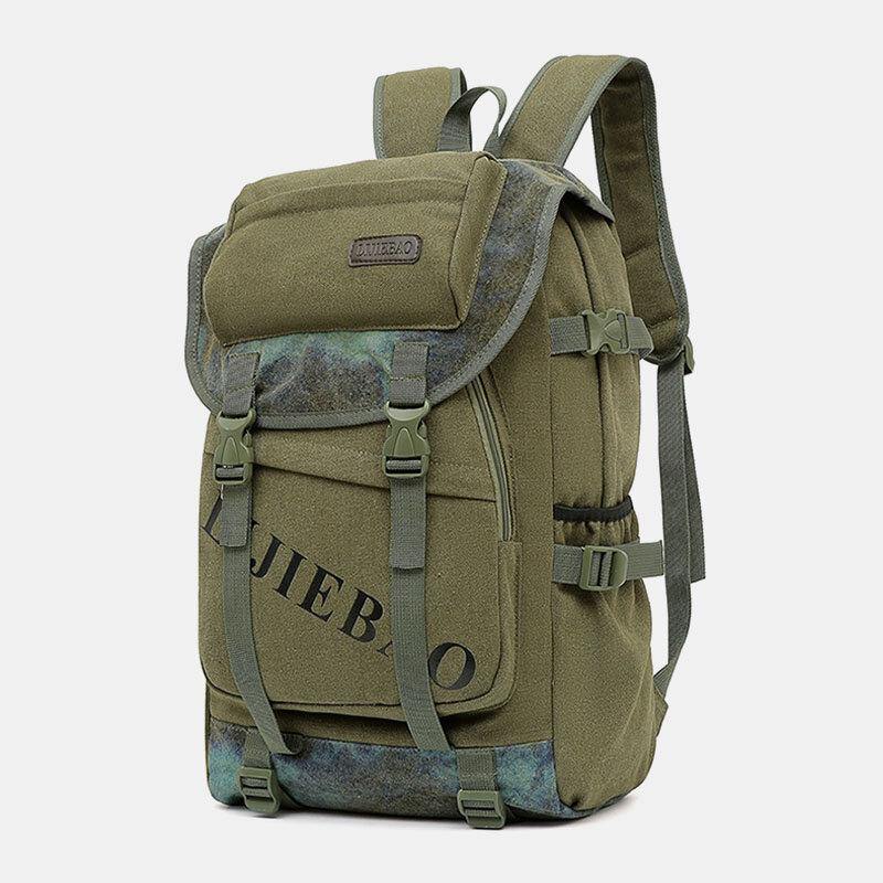 lovevop Men Canvas Large Capacity Tactical Outdoor Travelling 14 Inch Laptop Bag School Bag Backpack