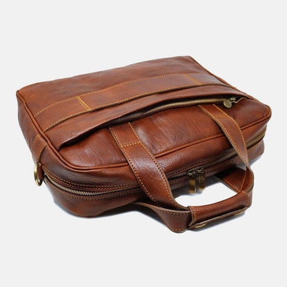 lovevop Men PU Leather Multi-pocket 14 Inch Laptop Bag Messenger Bag Travel Crossbody Bag Handbag