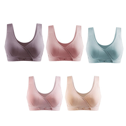 Pay 1 Get Three pack! Mom Pure Cotton Front Button Bra Sleep Nursing Bra