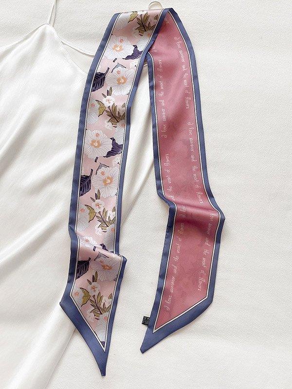 lovevop Original Floral Printed Hair Band&Silk Scarf