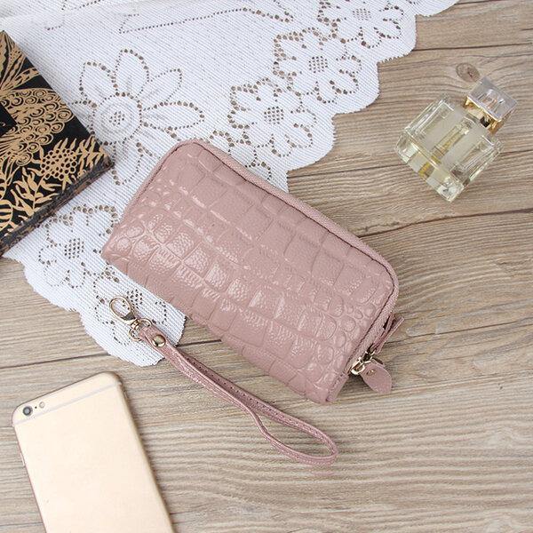 lovevop Women Stone Pattern Clutches Bags Double Zipper Long Wallet Card Holder 5.5'' Phone Purse