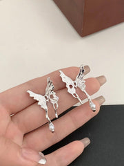 lovevop S925 Silver Needle Liquid Butterfly Earrings