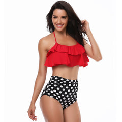 Ruffled Bikini & High Waist Bottom Swimsuit