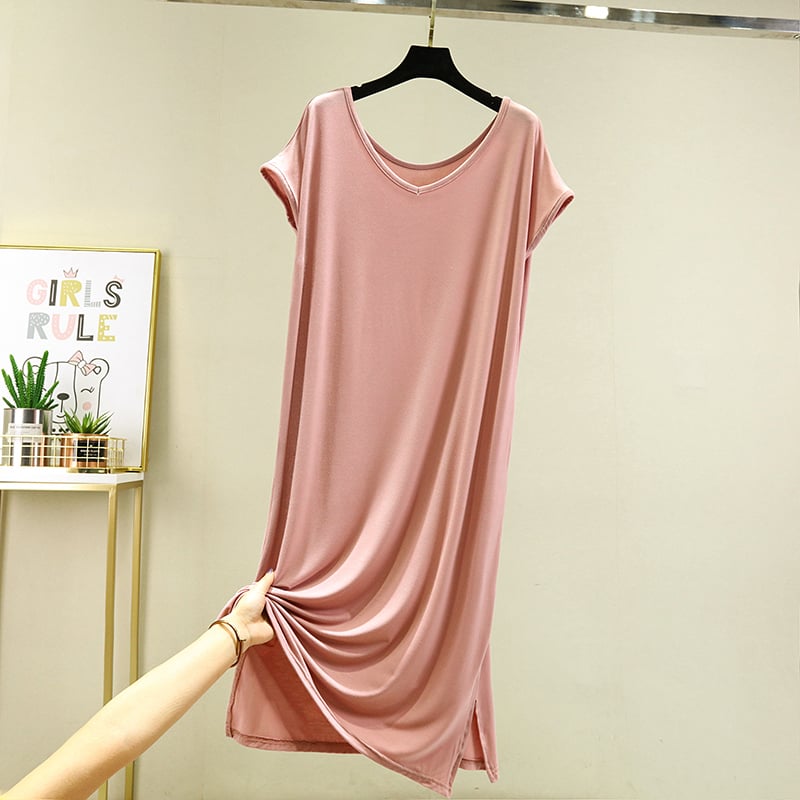 Soft Stretch V-neck Loose Pajama Dress