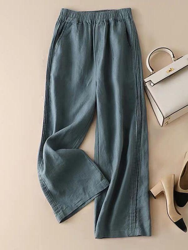 lovevop Linen-cotton Wide Casual Pants