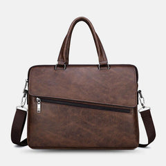 lovevop Men PU Leather Multifunction Anti-Theft Vintage Business Messenger Bag Crossbody Bag Handbag Shoulder Bag