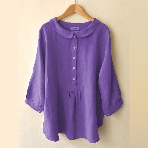 Women's Cotton Linen Seven Sleeve Shirt