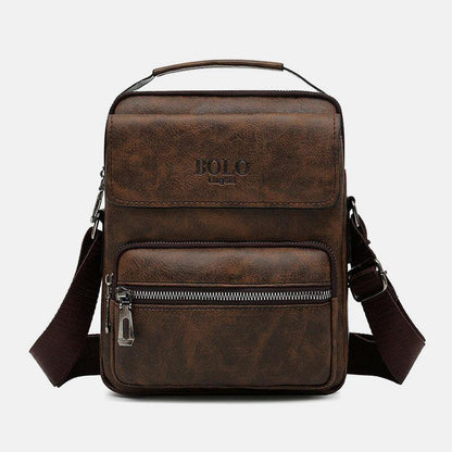 lovevop Men PU Leather Multi-pocket Anti-theft Messenger Bag Crossbody Bags Shoulder Bag Handbag Briefcase