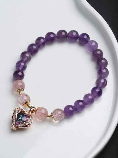 lovevop Original Colorful Crystal Heart&Shell&Peanut Bracelet