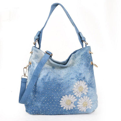 lovevop Fashion Denim Canvas One Shoulder Messenger Handbag