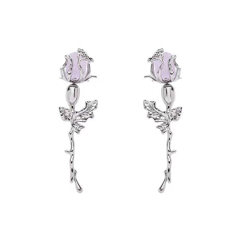 lovevop LOVE&ROSE Original Purple Rose Earrings