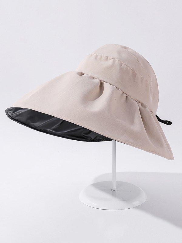 lovevop Casual Solid Color Hole Sun-Protection Hat