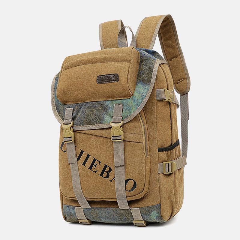 lovevop Men Canvas Large Capacity Tactical Outdoor Travelling 14 Inch Laptop Bag School Bag Backpack