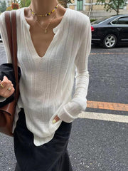 lovevop V-Neck Inner Long-Sleeved Bottoming Shirt