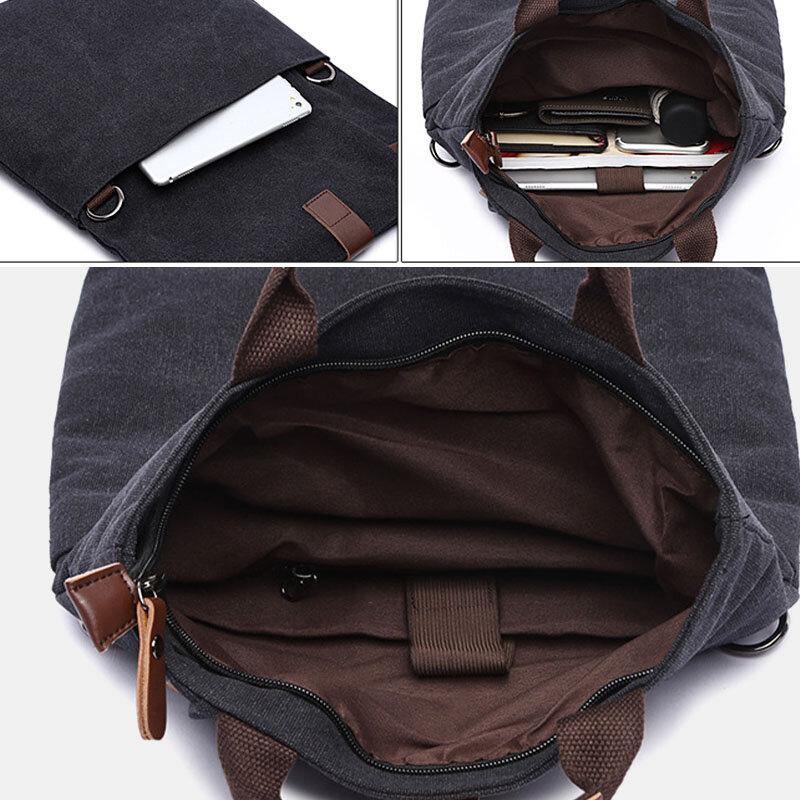 lovevop Men Canvas Anti-theft Water-Resistant Vintage Messenger Bag Shoulder Bag Crossbody Bag Handbag