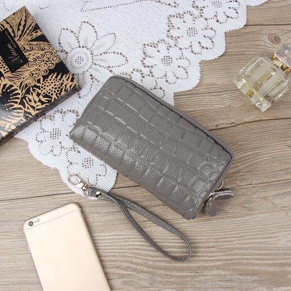 lovevop Women Stone Pattern Clutches Bags Double Zipper Long Wallet Card Holder 5.5'' Phone Purse