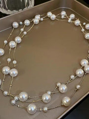 lovevop Luxry Long Pearl Necklace